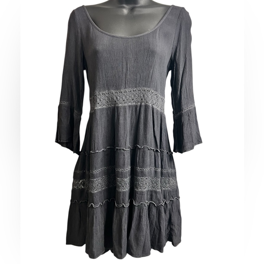 American Eagle Outfitters NEW Flowy Scoop Neck Tunic Dress - Slate Gray Sz XXS